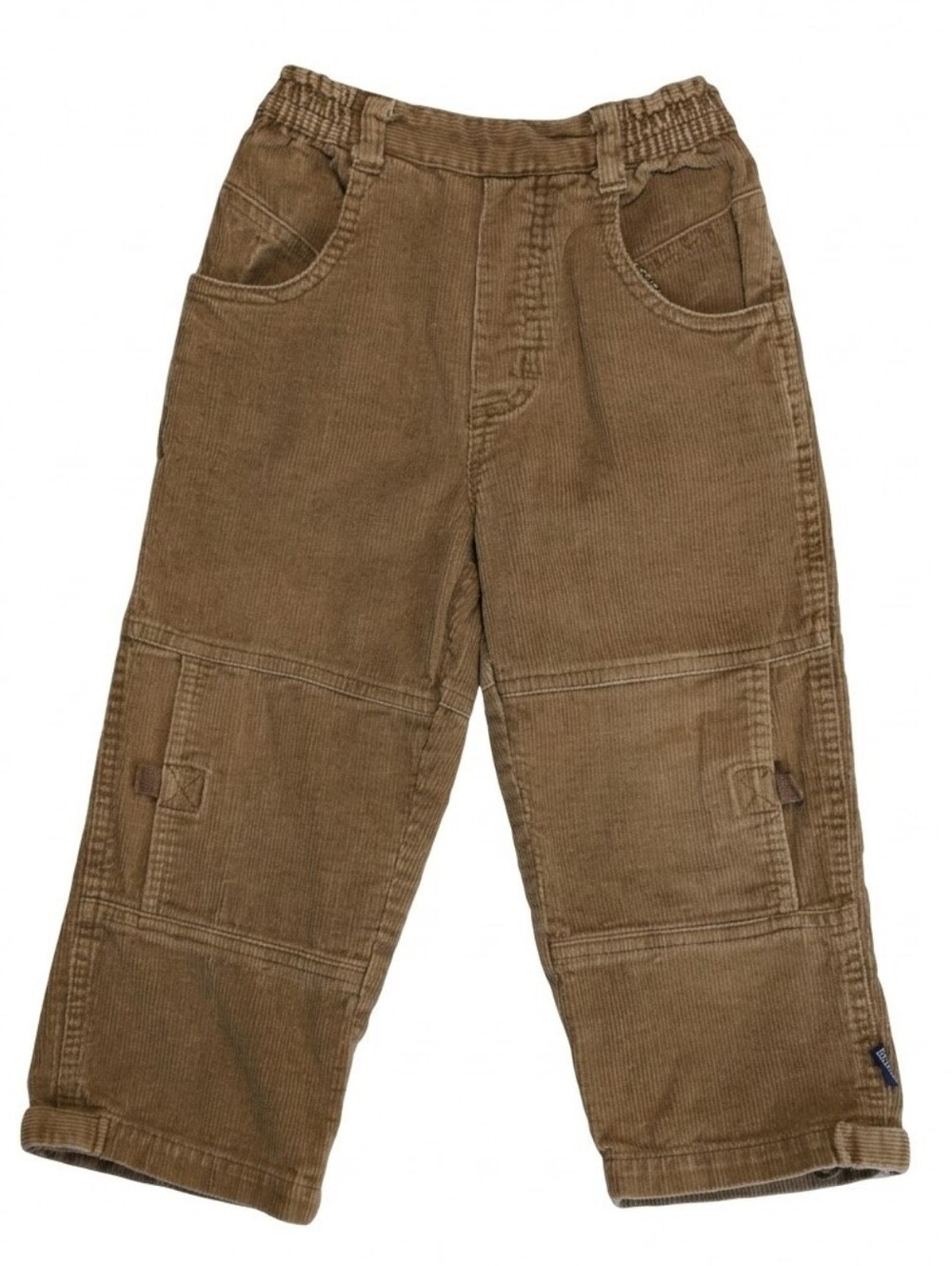 Y2K Roots Kids Brown Corduroy Cargo Pants Pull On Size 2XL 2T Adjustable Ankle